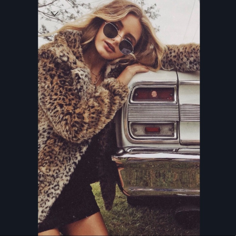 Cheetah faux fur coat size 0 (XXS)